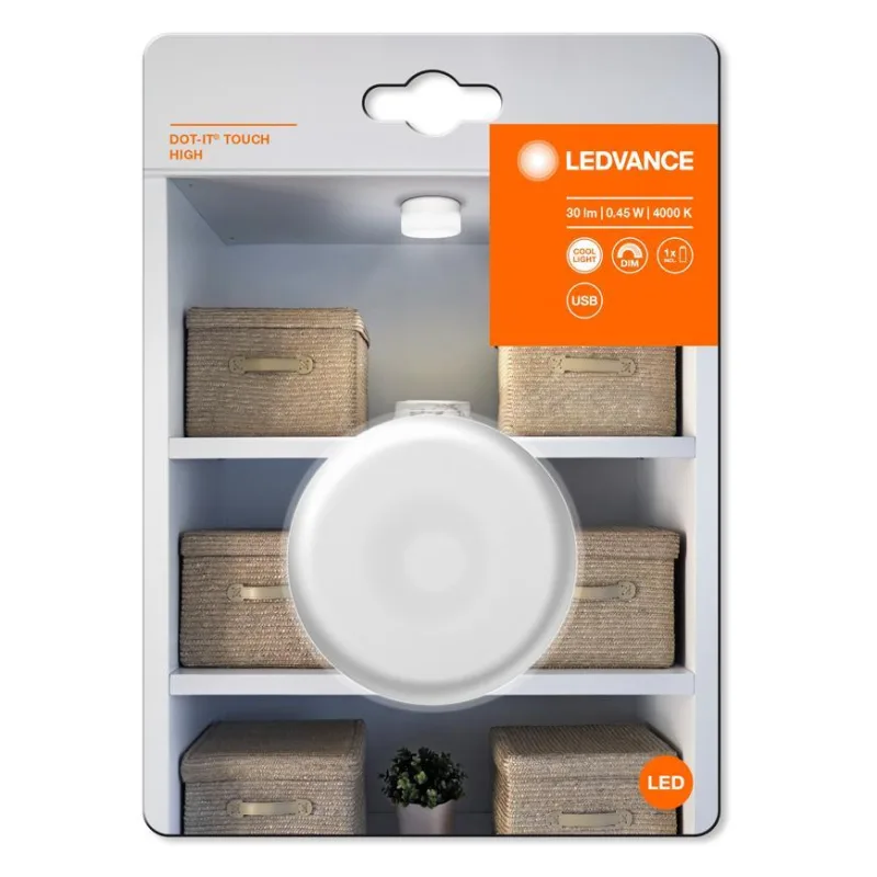 Svietidlo LEDVANCE DOT-IT TOUCH®, dotykové, USB, 32 lm