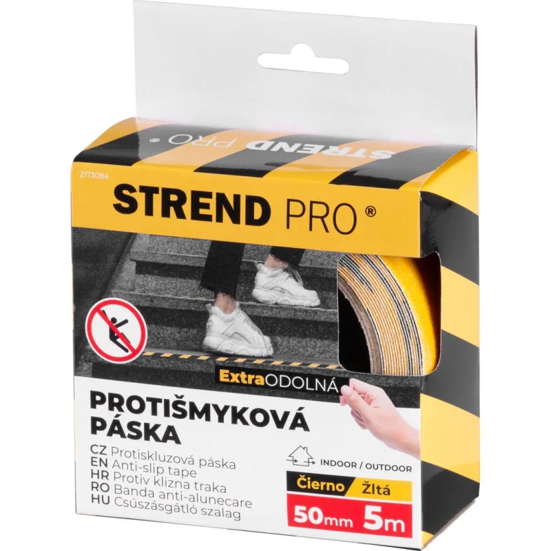 Protišmyková páska 50 mm x 5 m, čierno/žltá, extra odolná