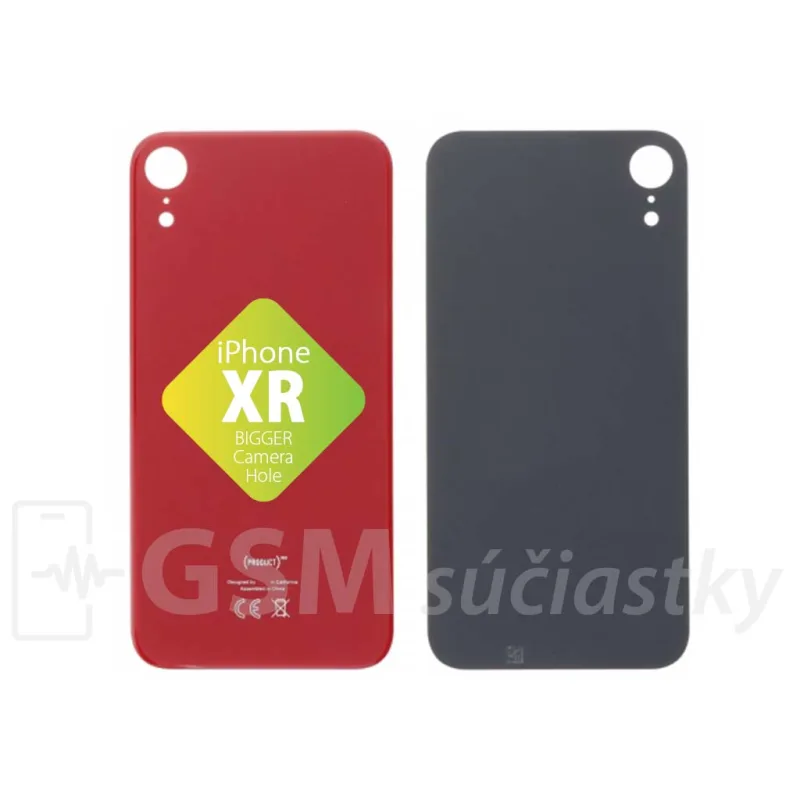 iPhone XR - Zadné sklo housingu Červené