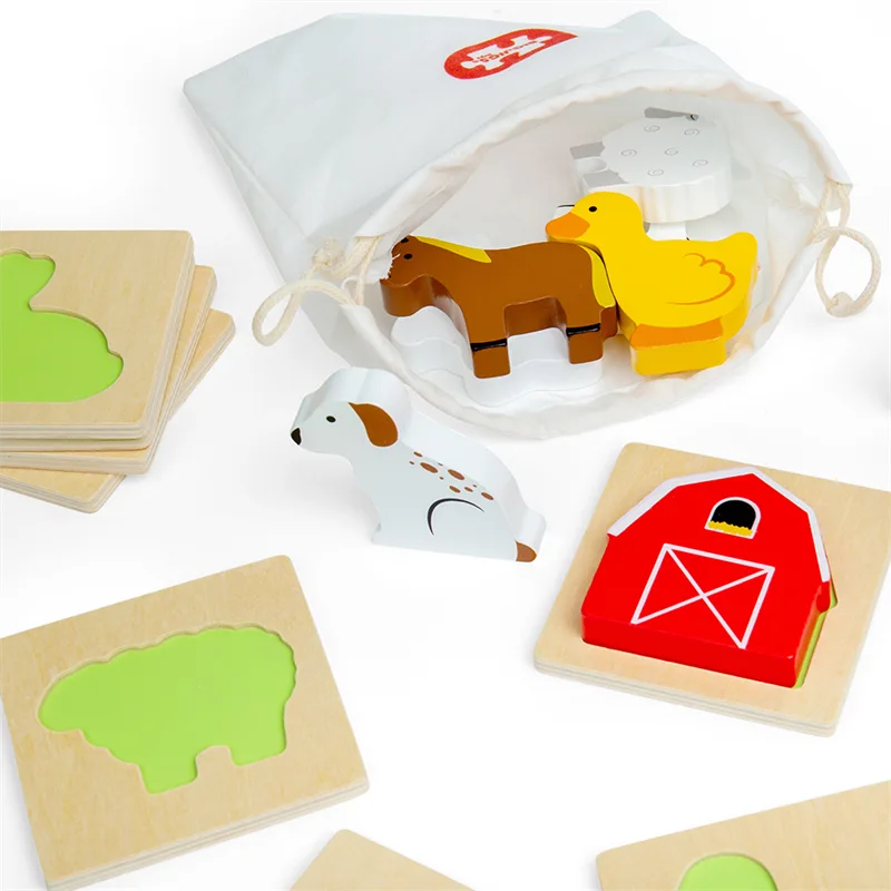 Bigjigs Toys Cestovná hra Hmataj a nájdi Farma