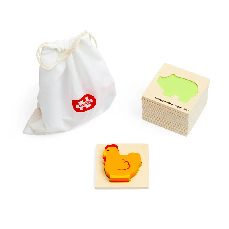 Bigjigs Toys Cestovná hra Hmataj a nájdi Farma