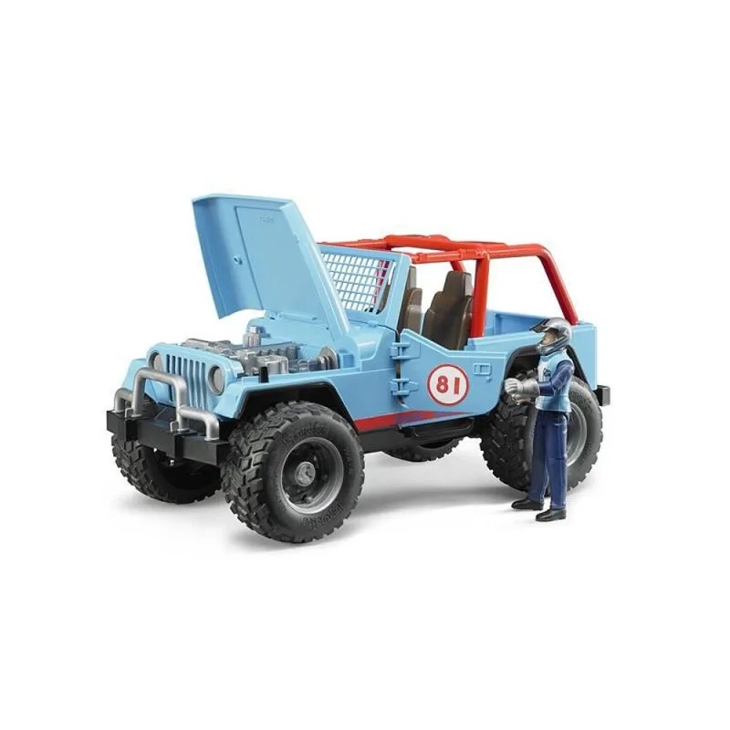 Bruder 2541 Modré auto JEEP s vodičom