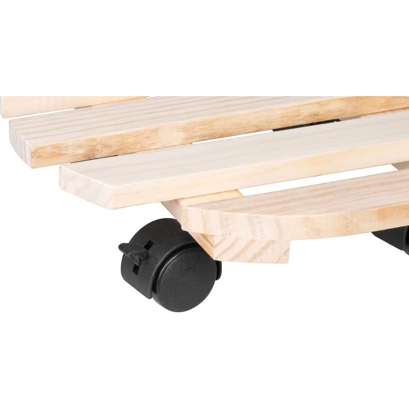Okrúhly podstavec Strend Pro, 30x7 cm, na kolieskach, drevený