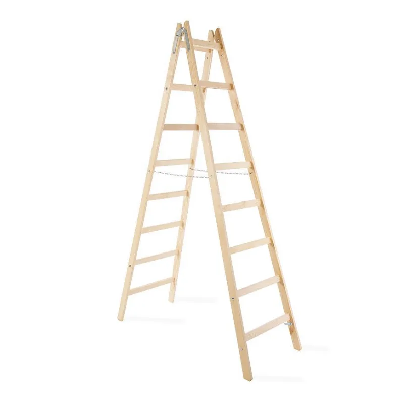 Drevený rebrík Strend Pro, 2x8 priečky, 2,56 m, 150 kg