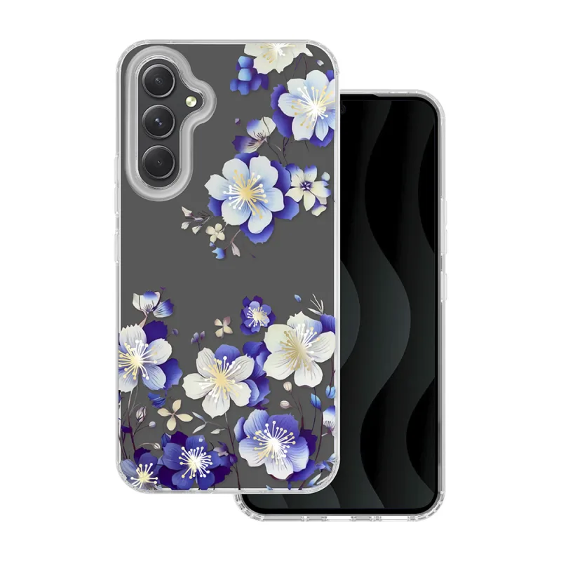 TFO Obrázkové puzdro silikónové Samsung Galaxy A54 5G Modré kvety