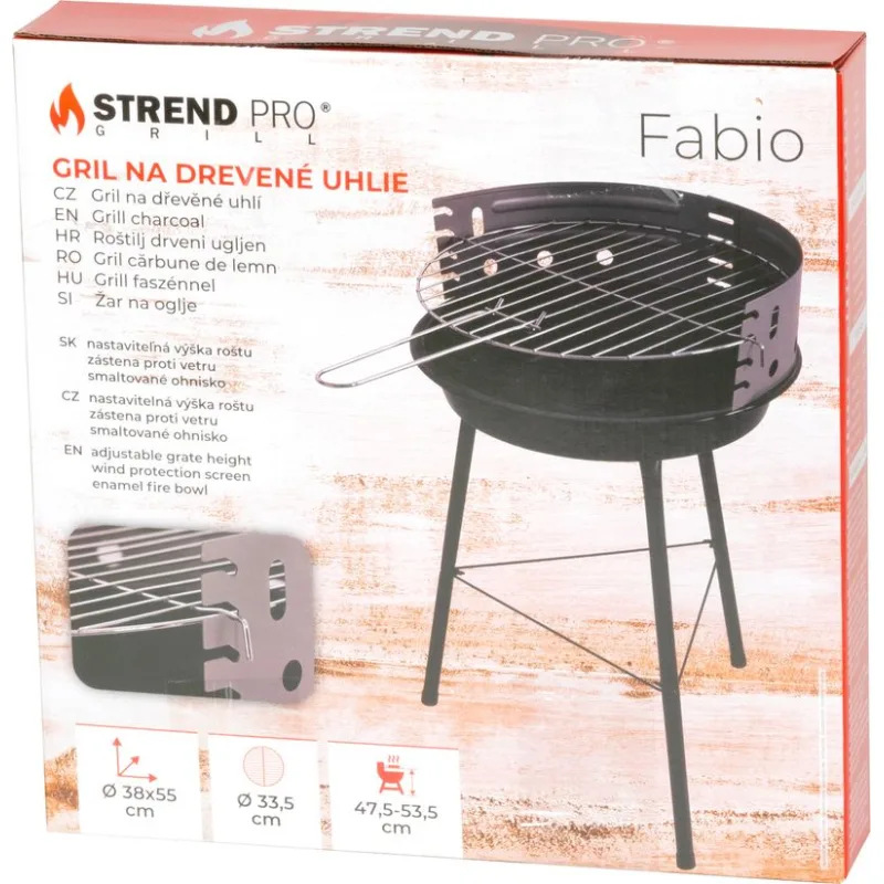 Gril na drevené uhlie Strend Pro Fabio, BBQ, 38x38x55 cm