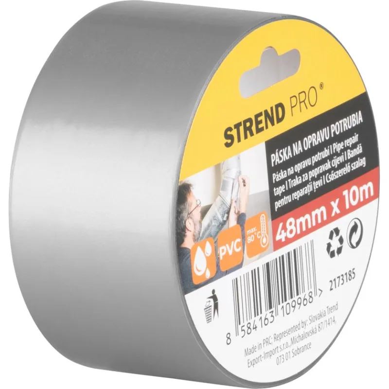 Páska Strend Pro, 48 mm, L-10 m, šedá, na opravu potrubia, PVC