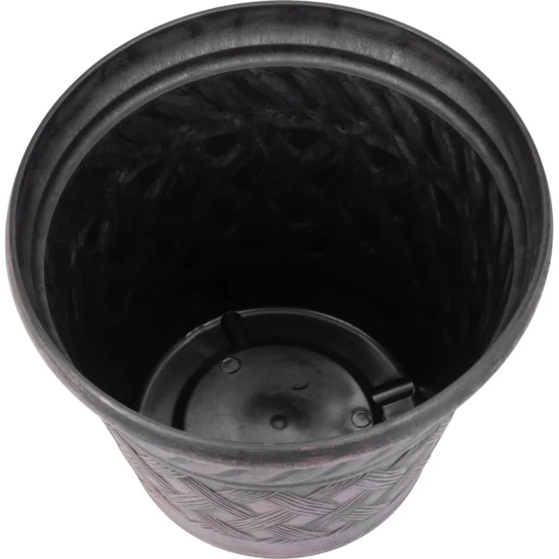 Tmavohnedý kvetináč Strend Pro, 29x23 cm, ratanový efekt