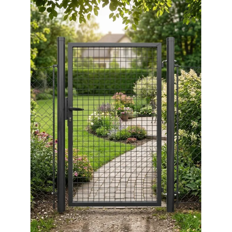 Brána 1000/1200/50x50 mm – jednokrídlová záhradná brána, antracit