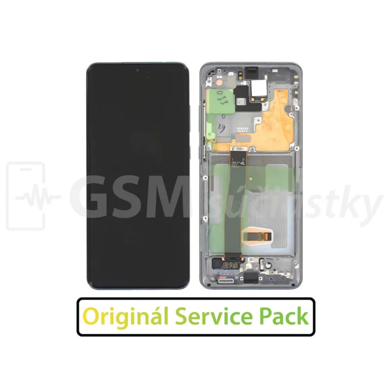 Samsung G988F Galaxy S20 Ultra - LCD displej + Dotykové sklo a Rám Originál Farba: Cosmic gray