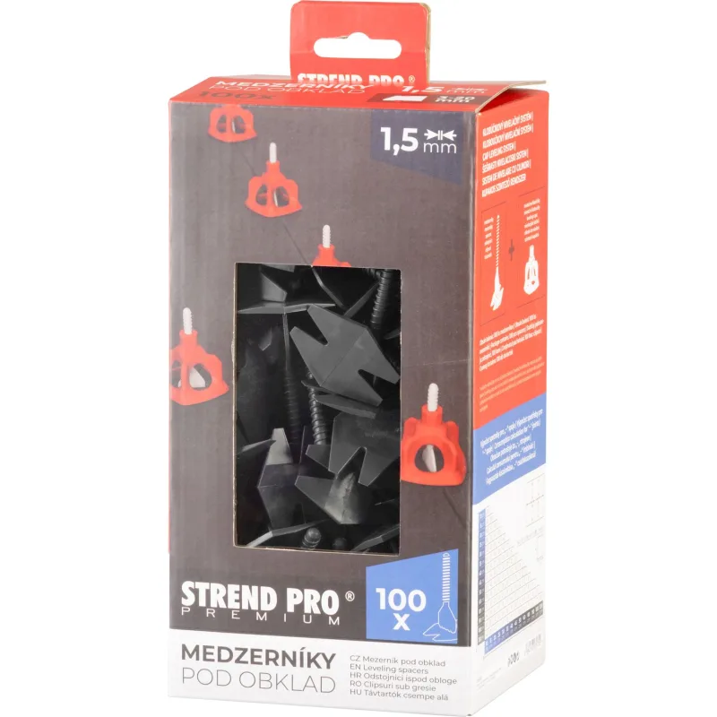 Medzerník LS122, nivelačný, 1.5 mm, 100 ks, sivý