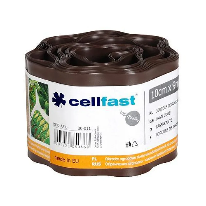 Trávnikový lem Cellfast, hnedý, 100 mm, 9 m