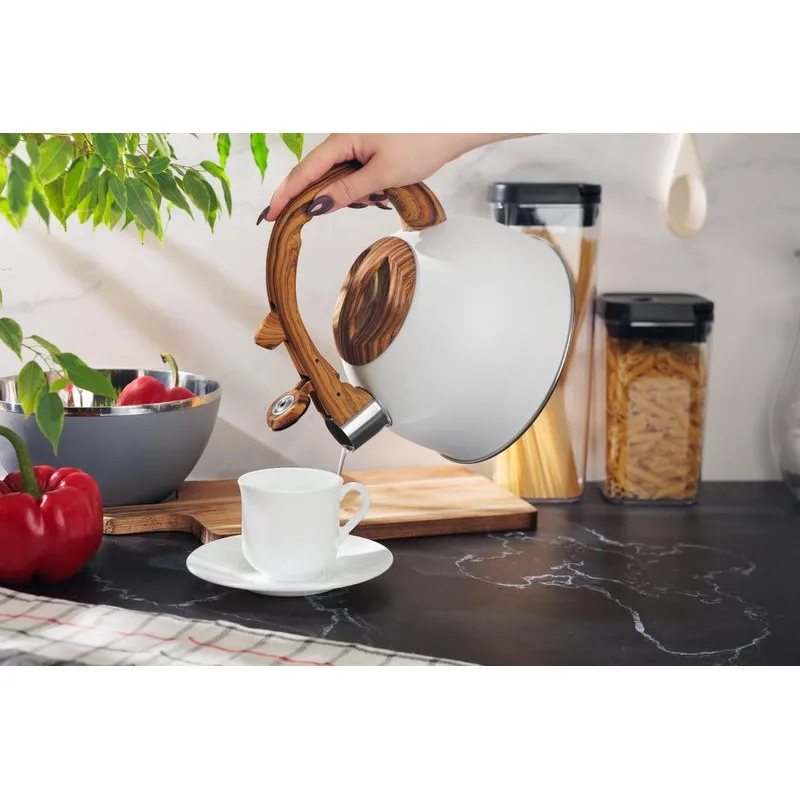 Pískací čajník MagicHome, biely, 2500 ml