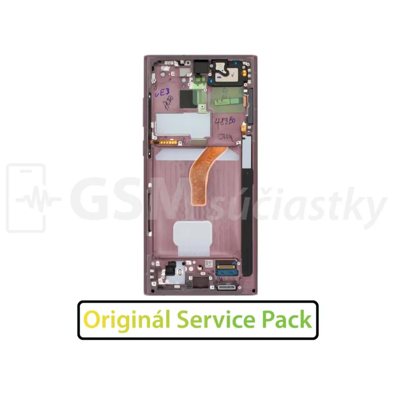LCD Displej + Dotykové sklo Samsung Galaxy S22 Ultra S908B - originál Farba: Burgundy