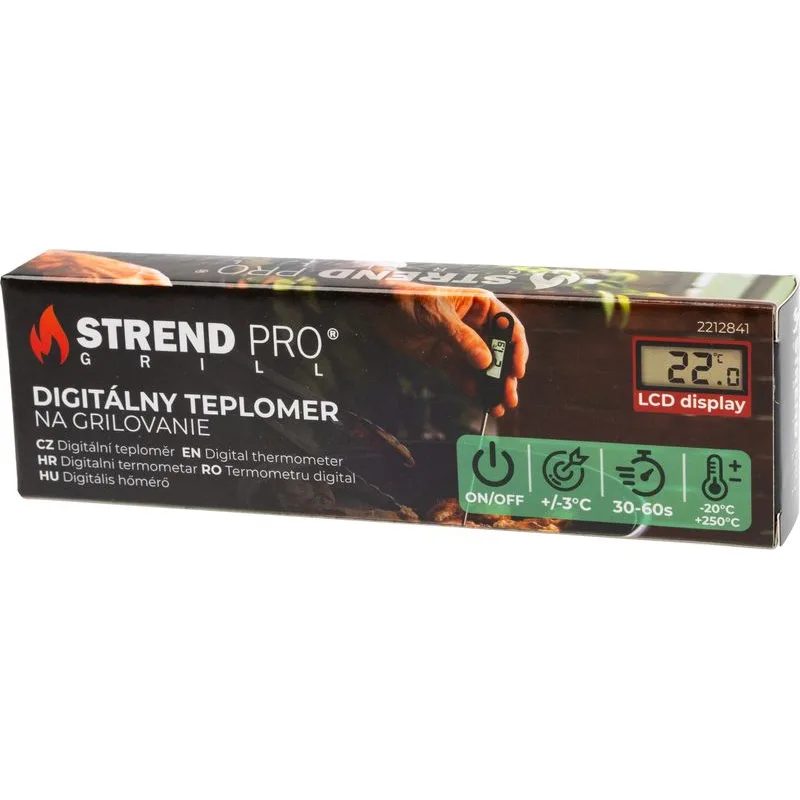 Teplomer Strend Pro Grill skladací digitálny, na varenie a grilovanie