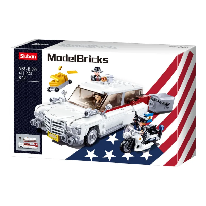 Sluban Model Bricks M38-B1099 Americký automobil pre lupičov