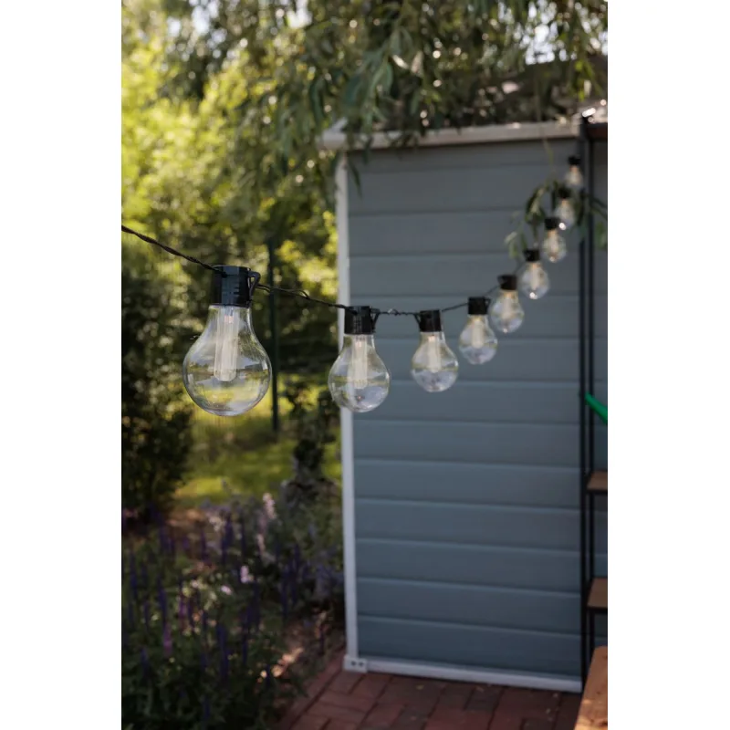 Solárna reťaz zo žiaroviek – 10x LED, 2,7+3 m