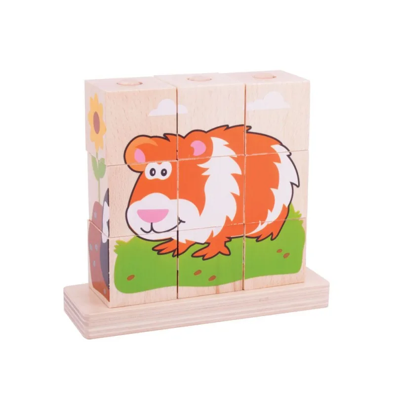 Bigjigs Toys Nasadzovacie kocky Zvieratká