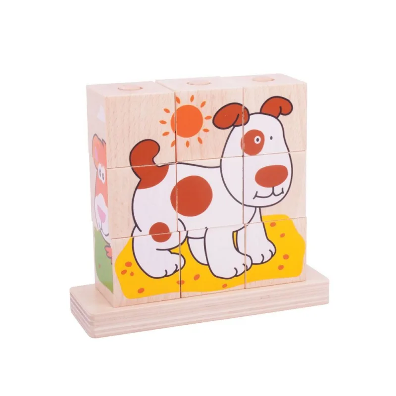 Bigjigs Toys Nasadzovacie kocky Zvieratká