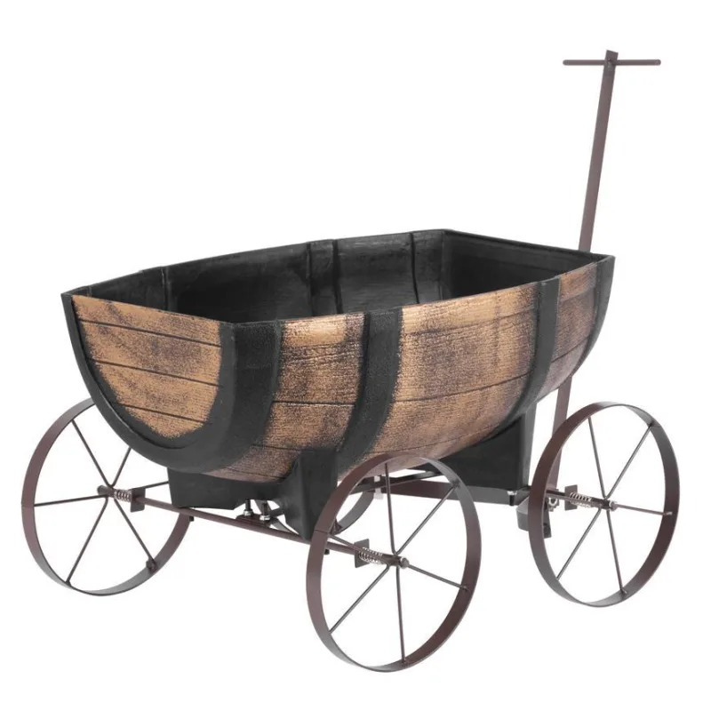 Kvetináč GDA Woodeff 817 – whiskey barel wagon, 41,5x29x19 cm