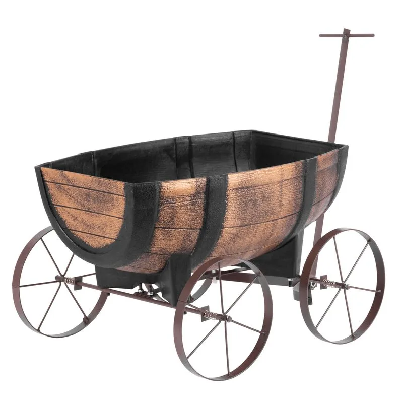Kvetináč GDA Woodeff 817 – whiskey barel wagon, 41,5x29x19 cm