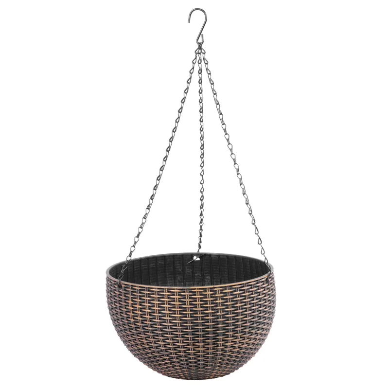Zlatý závesný kvetináč Strend Pro Modern, 26x16 cm, s retiazkou