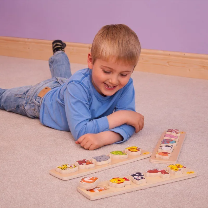 Bigjigs Toys Drevené vkladacie puzzle - Safari