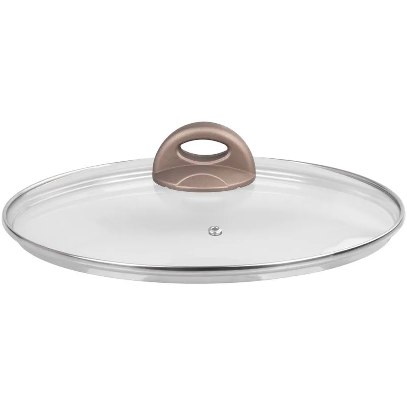Pokrievka MagicHome Coffee Brown Line, 28 cm, sklenená