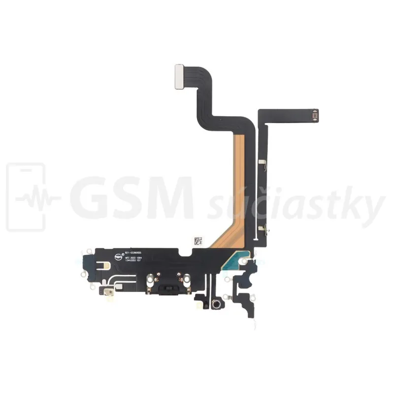Flex kábel nabíjania iPhone 14 Pro Max - nabíjací konektor, mikrofón Farba: Čierna