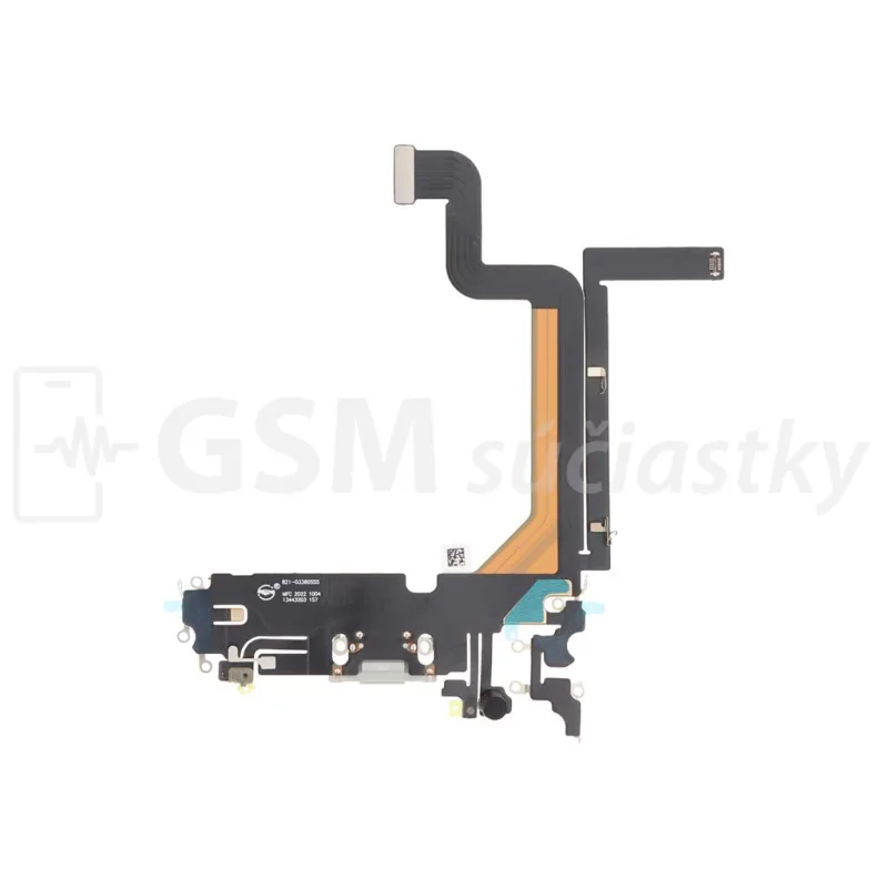 Flex kábel nabíjania iPhone 14 Pro Max - nabíjací konektor, mikrofón Farba: Čierna