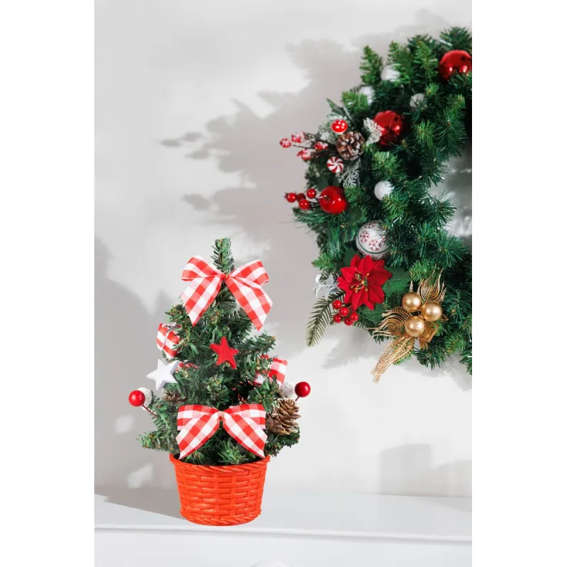 Vianočná dekorácia stromček s hviezdou, 21 cm