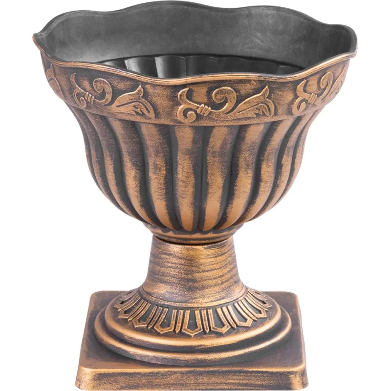 Zlatý kvetináč Strend Pro Antik, 30x30 cm, metalický efekt