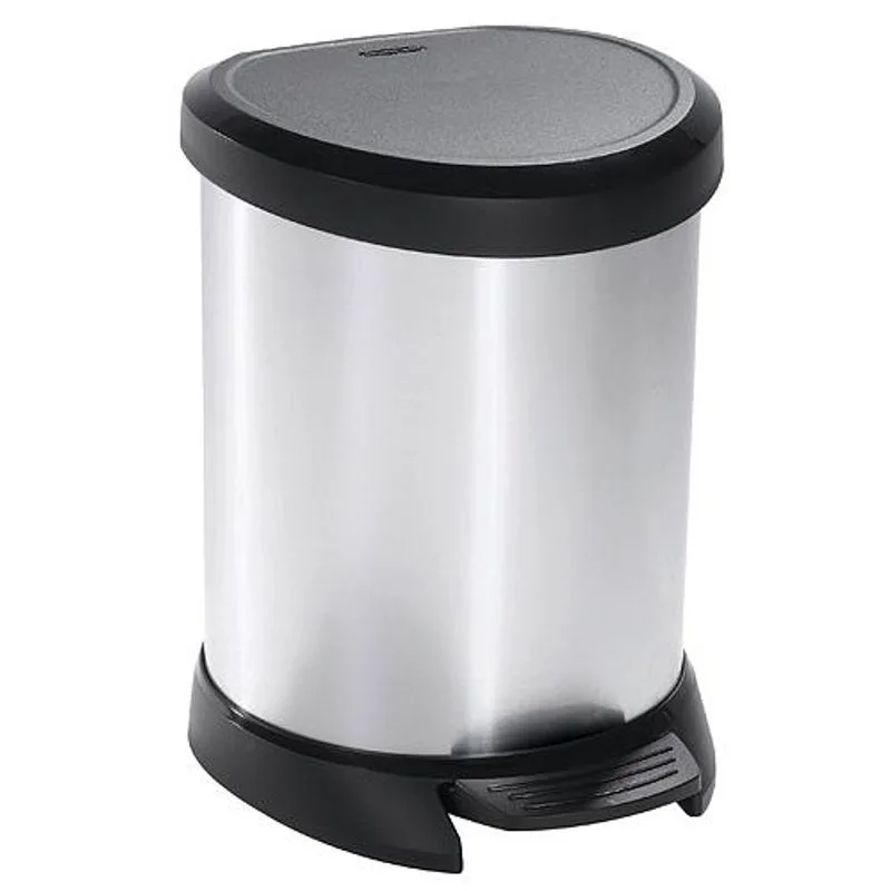 Kôš na odpadky Curver DECO BIN 20L, strieborný/čierny