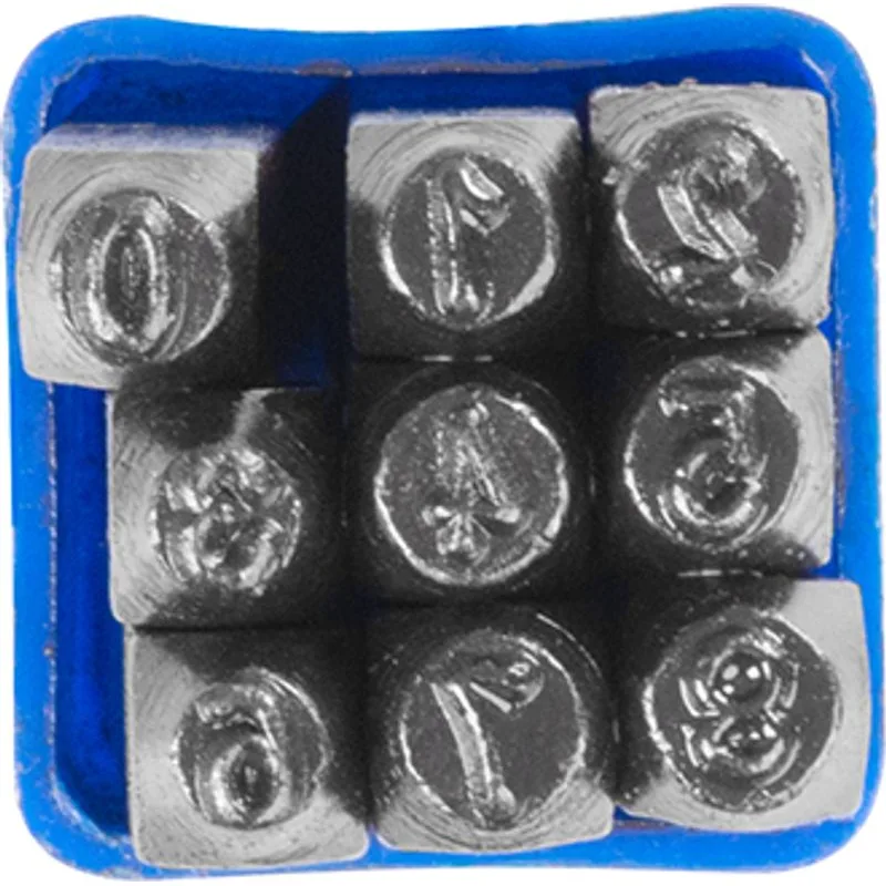 Razidlá čísla HR59204, výška číslic 4 mm, 9 ks