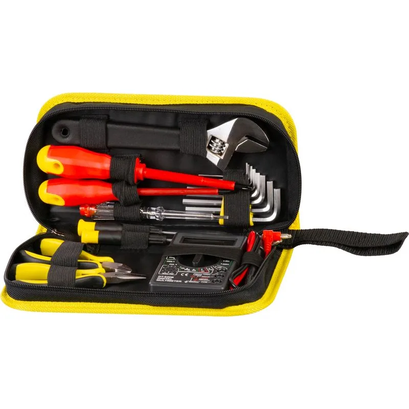 Sada náradia Strend Pro CMT-05.0215, 15 dielna, elektrikárska + multimeter, v brašni