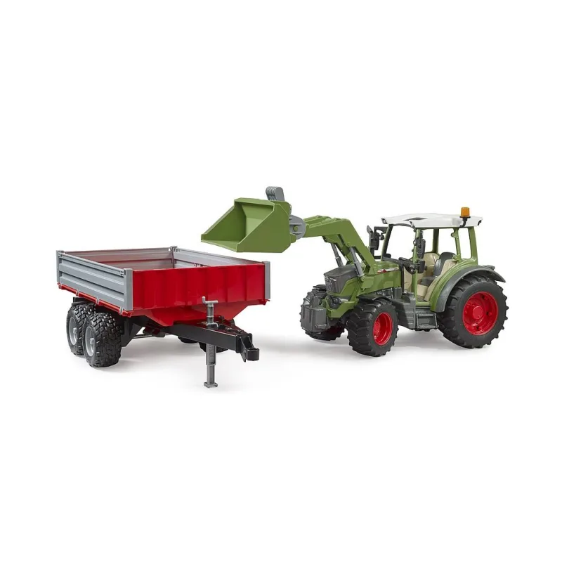 Bruder 2182 Traktor Fendt Vario 211 s čelným nakladačom a sklápacím prívesom