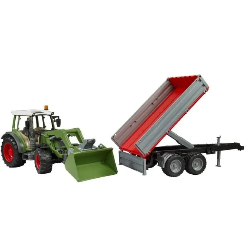 Bruder 2182 Traktor Fendt Vario 211 s čelným nakladačom a sklápacím prívesom