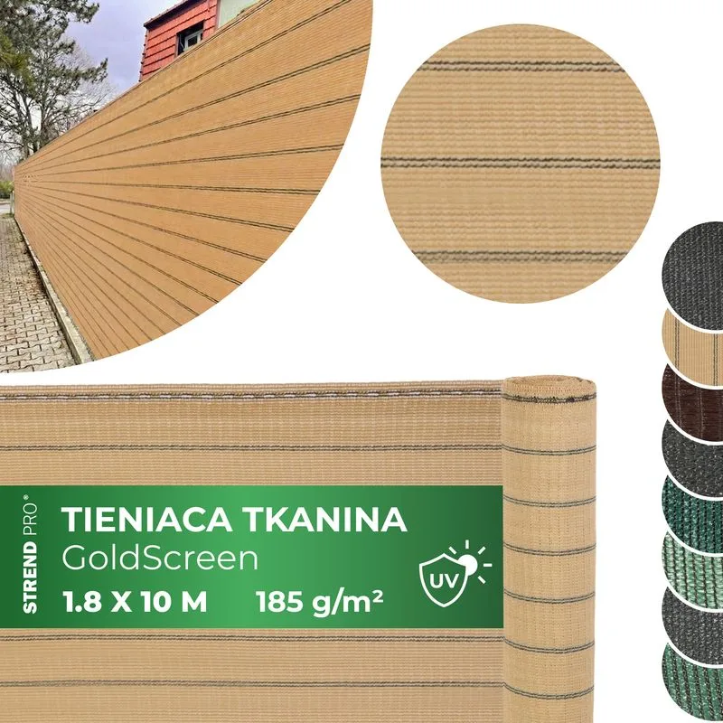 Tieniaca plachta GoldScreen, 85 %, 1,8x10 m, UV odolná, béžová