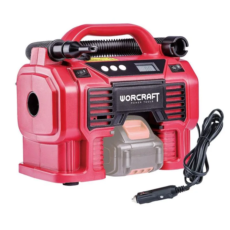 Kompresor Worcraft CAC-S20Li, 20V, 160 Psi, 11 Bar, LED svetlo, autozásuvka