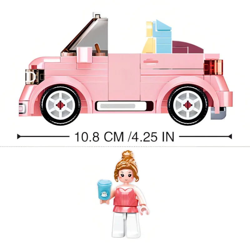 Sluban Girls Dream Mini Handcraft M38-B1086 Qmini ružový Kabriolet