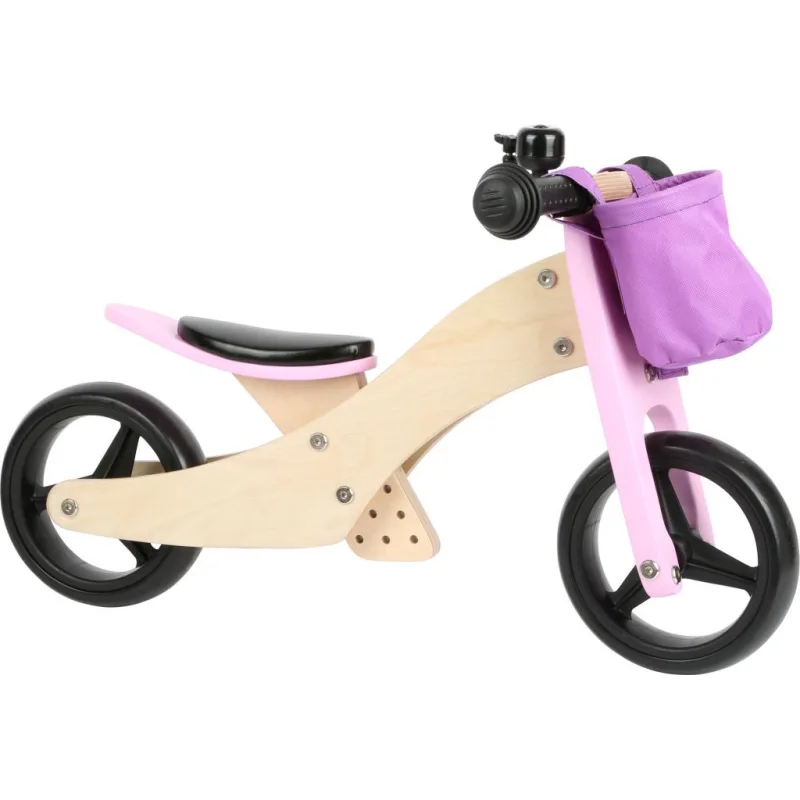 Drevené odrážadlo pre deti Trike 2v1 ružové