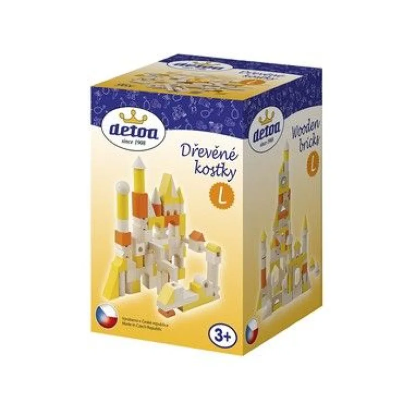 Detoa Drevené kocky L 96 dielikov