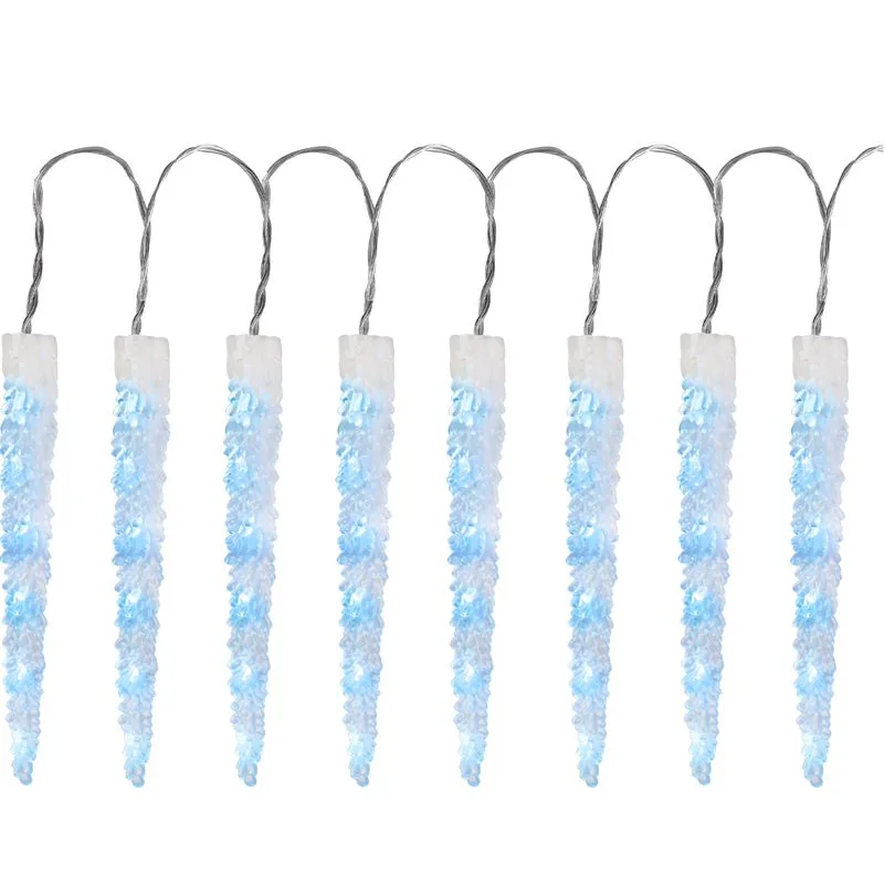 Vianočné osvetlenie reťaz Icicle, 65 LED, ľadovo modrá, 2,7 m, exteriér