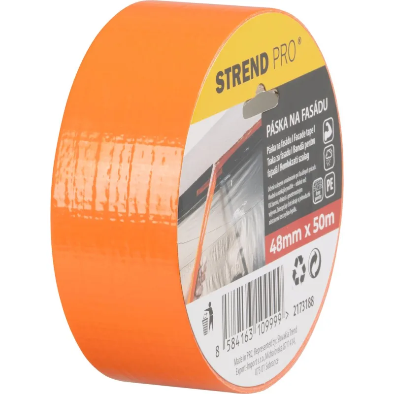 Páska Strend Pro, 48 mm, L-50 m, oranžová, maskovacia, UV, na fasádu