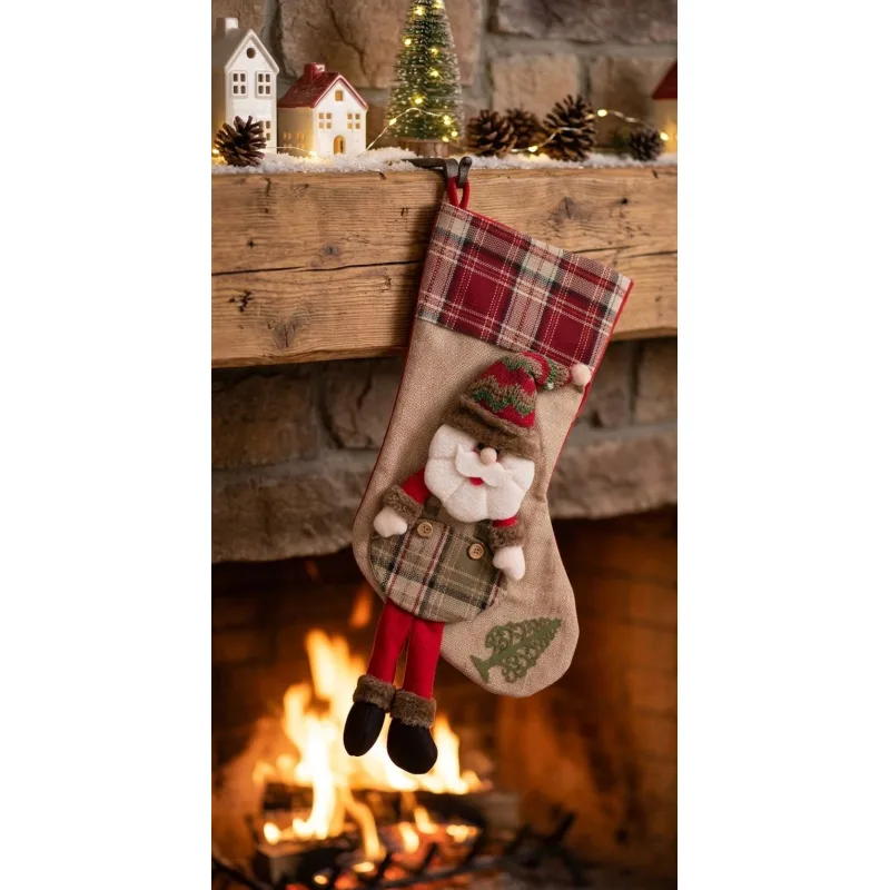 Vianočná dekorácia Ponožka Santa, 50 cm
