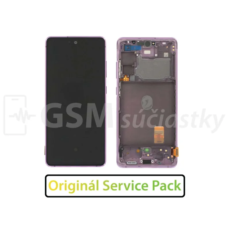 LCD Displej + Dotykové sklo + Rám Samsung Galaxy S20 FE - originál Farba: Cloud Lavender