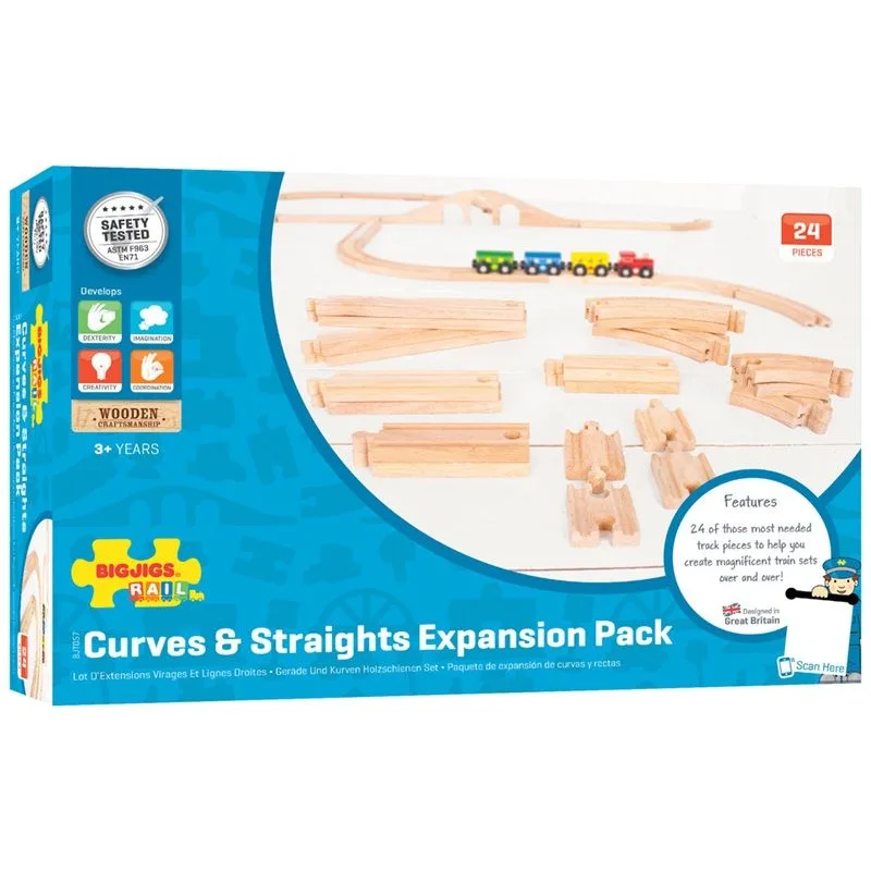 Bigjigs Rail Drevené koľaje Set 24 dielov