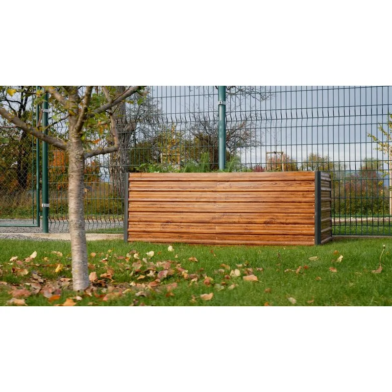 Vyvýšený záhon Strend Pro Garden, 200x100x77 cm, 3D dizajn dreva, kov