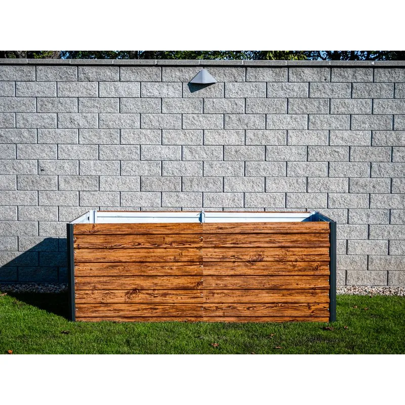 Vyvýšený záhon Strend Pro Garden, 200x100x77 cm, 3D dizajn dreva, kov