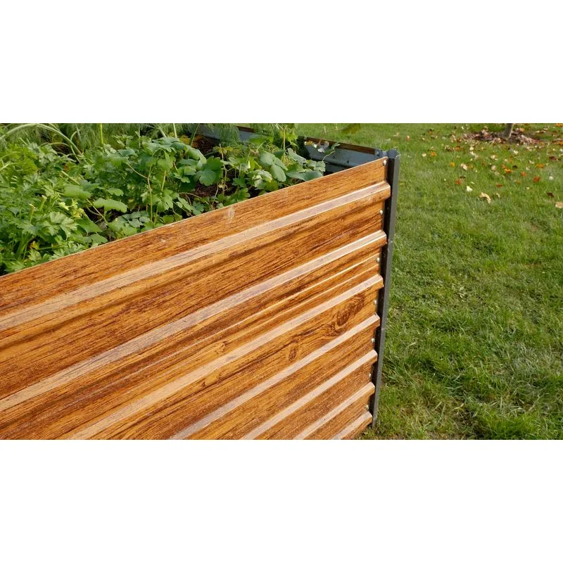 Vyvýšený záhon Strend Pro Garden, 200x100x77 cm, 3D dizajn dreva, kov